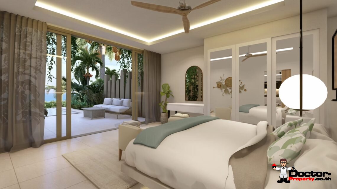 Luxury 4 Bedroom Pool Villa with Partial Sea View in Bo Phut, Koh Samui – For Sale